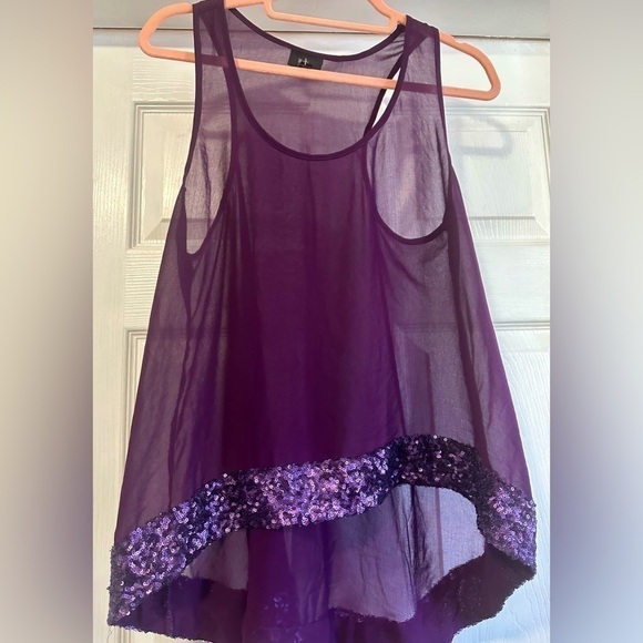 Mossimo Purple Sheer top with Sequin - Picture 9 of 9